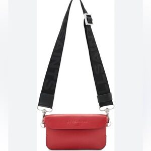 AllSaints Red Zoe Leather Crossbody bag or clutch
